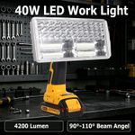LED Work Light for Dewalt 18V Battery 40W 4200LM Outdoor Ultra-Bright Flashlight