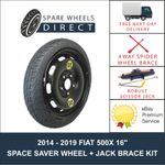 2014 - 2019 FIAT 500X 16" SPARE SPACE SAVER WHEEL + JACK & BRACE KIT (GM1)