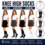 Girls Knee High Socks School Uniform Kids White Black Charcoal Navy 2 4 6 pair