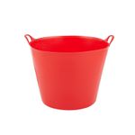 26L Medium Flexible 2-Handled Plastic Tub for Animal Feed DIY Builders Garden