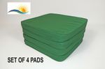 SET OF 4 GREEN GARDEN CHAIR SEAT CUSHION / PAD INDOOR OUTDOOR PATIO FURNITURE