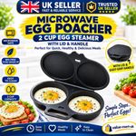 Microwave Egg Poacher Cooker 2 Eggs Steamer Breakfast Kitchen Omelette Maker