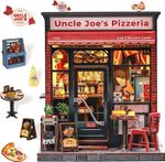 New DIY Book Nook Uncle Joe's Pizzeria Dollhouse Kit Miniature 3D Puzzle Model