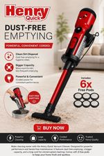 NUMATIC Henry Quick Upright Corded Vacuum Cleaner - Red