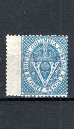 Canada - British Columbia 1865-67 3d deep blue SG 21 MH