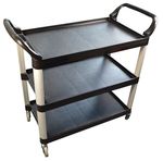 3 Tier Black Bar / Restaurant Service Trolley 106 X 48 X 100CM 