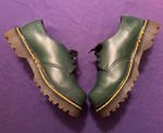 Vintage Dr Martens 8328 Green Leather Shoes Chunky Sole Made In England UK 4 W6