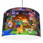 MINECRAFT PIXELS GAMING  Ceiling Light Shade Lampshade  3 SIZES Reusable