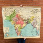 Vintage George Philip & Son London Geographical School Room Map India, Pakistan