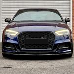 FOR AUDI A3 S3 8V 2016-2020 RS STYLE HONEYCOMB FRONT RADIATOR GRILLE GLOSS BLACK