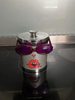 Vintage 1970s Mod Ice Bucket - Sunglasses Handle - Retro Psychedelic Barware