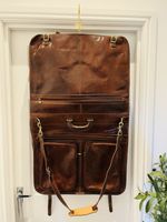 Leather Suit Carrier Italian Hand Made Italy | Tan ~ Unused