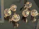 6 Chanel buttons pink glass Rare & Stunning gold CC Glass Bauble Buttons 12.5mm