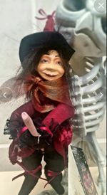 Witches Of Pendle Doll Kitty In Burgundy 25cm Brand New With Tags And Booklet