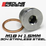 M18 x 1.5mm Oxygen o2 Lambda Sensor blanking Plug Cap Stainless Steel