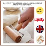 1pc WOODEN T SHAPED DOUGH ROLLER ROLLING PIN BAKING KITCHEN TOOL PIZZA PASTRY ..