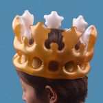 Gold Inflatable Crown Queen Crown for Photo Props Birthday Party Anniversary