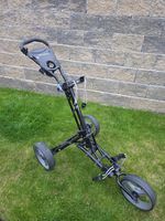 iCart Uno 3-Wheel Golf Push Trolley, Grey/black + Storage IC0495