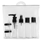 9 Piece Clear Travel Bottle Set Holiday Airport Regulated Plane Hand Luggage