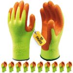 Showa 317 Hi-Vis Latex Grip Gloves | Pack of 10 or 30 | Heavy Duty Work PPE