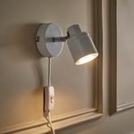 Plug In Wall Light Adjustable Single Spotlight Reading Lamp Bedside Spot Lights