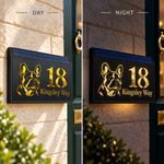 Personalised French Bulldog Solar LED House Sign Door Number Plaque
