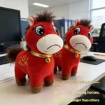 25cm Cute Crying Horse Happy Horse Plush Toys Doll Year of the Horse Mascot Gift