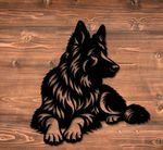 METAL GERMAN SHEPHERD WALL ART ALSATIAN ALSATION DOG 30 cm x 28.9cm 