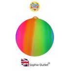 25cm NEON RAINBOW RUBBER BALL With Hook Kids Garden Playground Play HBT38 765 UK