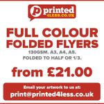 FOLDED FLYERS MENU LEAFLETS PRINTED FULL COLOUR A3 A4 A5 A6 135GSM 130GSM 