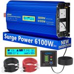 GIANDEL 3000W Pure Sine Wave Power Inverter 12V to 240V 6100W Surge Peak Power