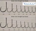 (+FREE GIFT) Koike Circle Hooks Straight & Turned Up eye (1/0 To 10/0)