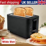 2 Slice Extra Wide Slot with 7 Variable Browning Defrost Reheat Black Toaster