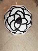 CHANEL Camellia Folding Umbrella Black and White Women W/Accessories