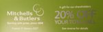 20% off total bill Mitchells & Butlers restaurants voucher expiry 2027