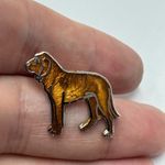 Vintage Bloodhound Dog Enamel Pin Amber Translucent Hound Breed Badge