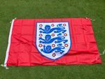 Official England FA Three Lions 5x3 Ft Red crest Flag BNWT