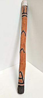 Terrific Decorative Didgeridoo Australian Aboriginal Art Hardwood Didgeridoo -AF