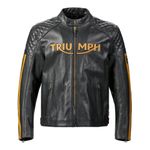 Triumph Braddan Air Race Leather Motorcycle Jacket Black / Gold Men’s CE Armored