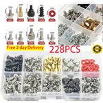 228*Computer Screws Standoffs Set PC Hard Drive Motherboard Case Fan Kit UK...