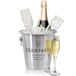 Stainless Steel French Silver Champagne Wine Bucket Punch Drink Ice Cooler Party