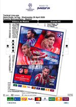 ATLETICO Madrid Spain ARSENAL England 29 April 2026 CHL FAN 16 pg + OFFICIAL LU