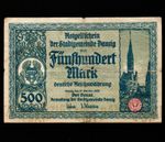 DANZIG  500 MARK 1922  P-14   RARE