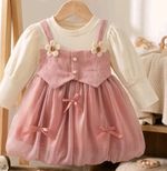 Baby Girl Elegant Long Sleeve Dress Party Wedding Dresses