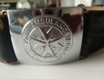 Vintage St. John Ambulance Brigade Leather  Belt & Chrome Buckle - MW Maker Mark