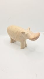 Vintage Carved Soap Stone Hippo Figurine Ornament Animal Statue