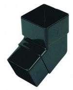 FLOPLAST 65mm Square Downpipe 112.5 Degree Offset Bend - Black