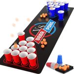 Beer Pong Set Include 1 Beer Pong Table Mat Party Plastic Cups (15 Blue & 15 Red