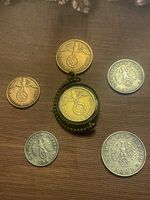 German 3rd Reich & WWII Nazi Coins Historical Artefacts x 6