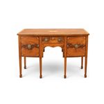 Antique Edwardian Mahogany Bow Front Sideboard with Satinwood Inlay